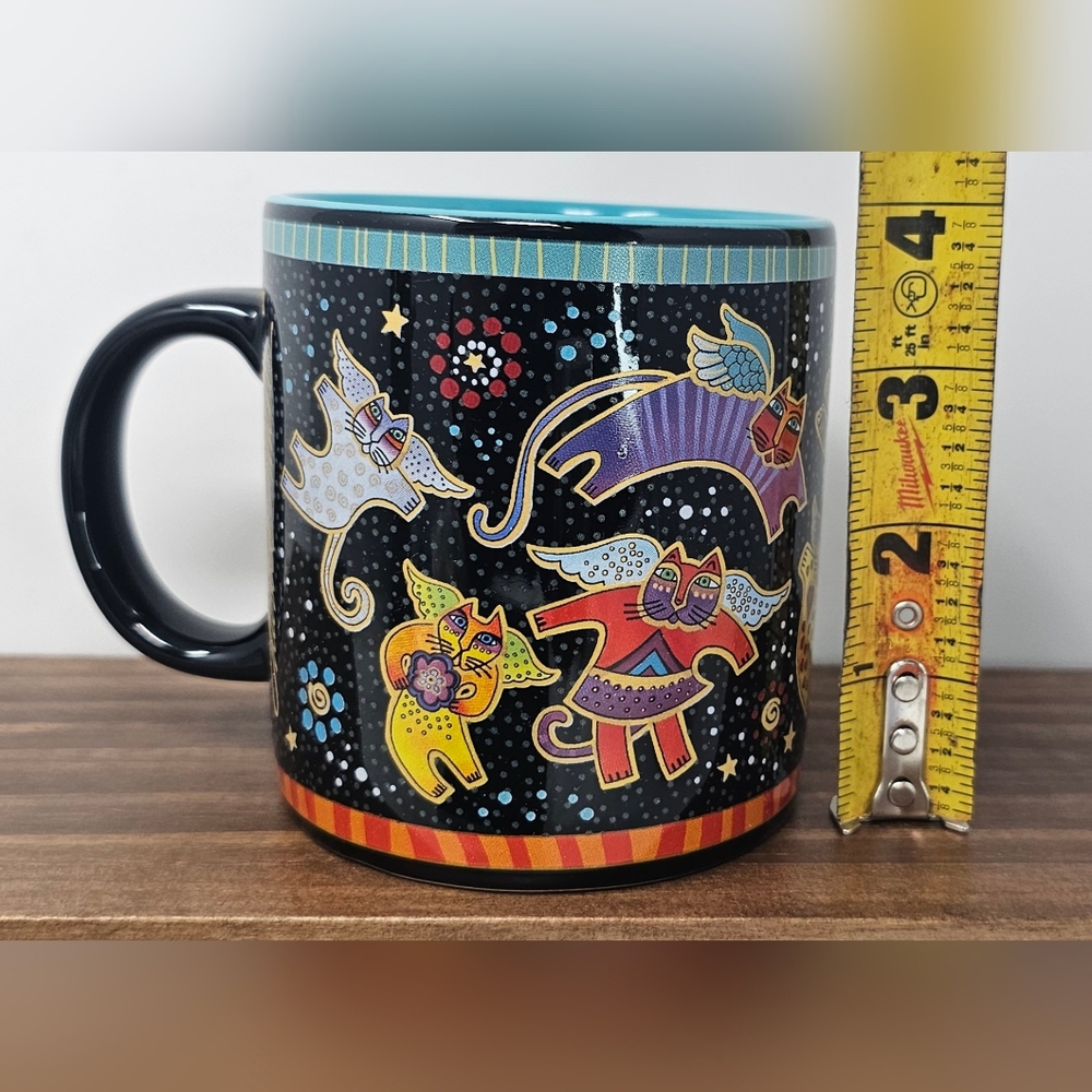 Rare Laurel Burch Wine Things Fabulous Felines Whimsical 2009 Ceramic Mug Cats - Picture 10 of 12